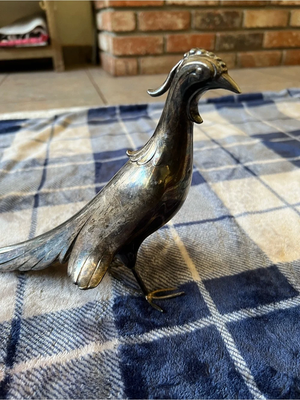 Vintage-style peacock figurine or statue – 